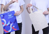 Сумка Эко Комби из двунитки однотонной и греты 25х35 см