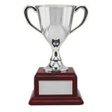 Кубок; серебристый; 15,4х12х22 см; дерево, металл