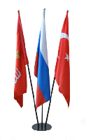 Флагшток напольный металлический с основанием Диск 3 штока 2,25 м Флагшток напольный металлический с основанием Диск 3 штока 2,25 м
