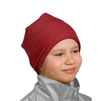 Шапка Вайт флисовая однослойная детская, однотонная Шапка Вайт флисовая однослойная детская, однотонная